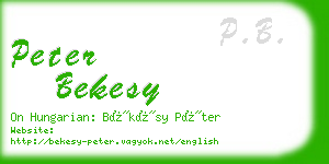 peter bekesy business card